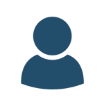 Silhouette of a person icon, dark blue color